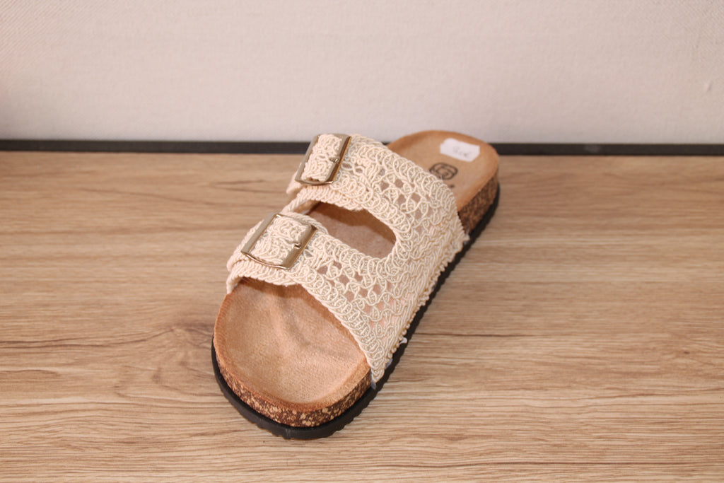 Mule crochet beige