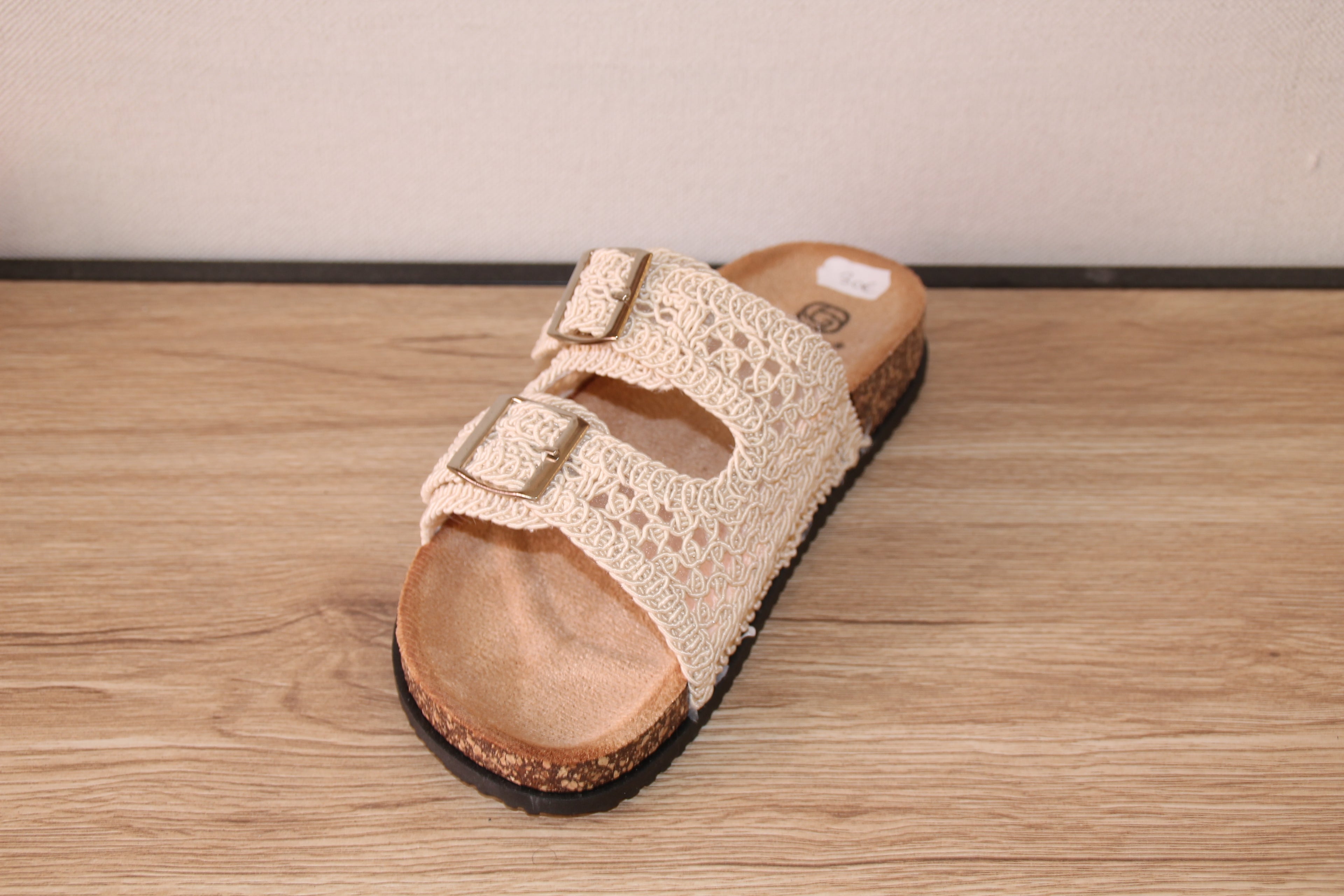 Mule crochet beige