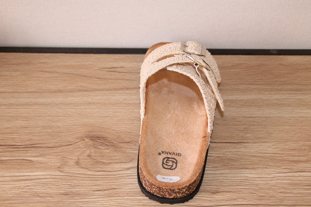 Mule crochet beige