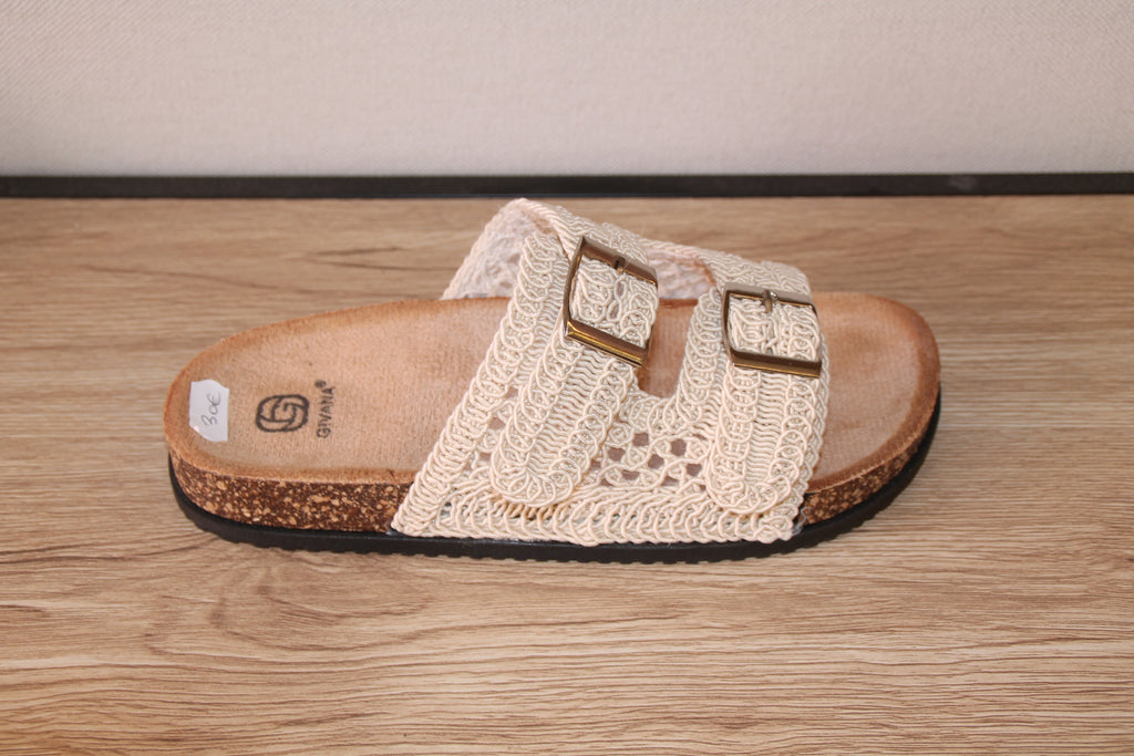 Mule crochet beige