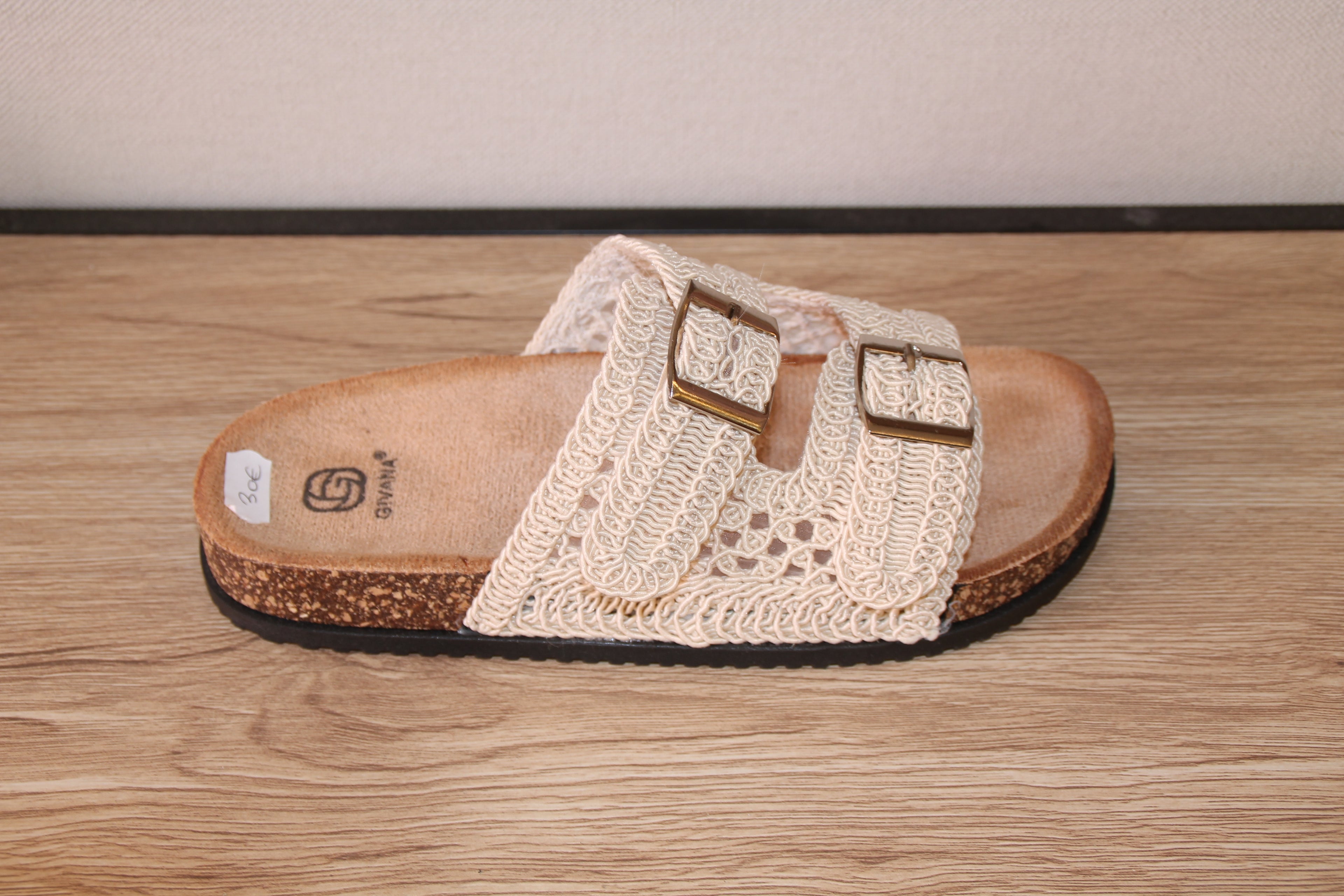Mule crochet beige