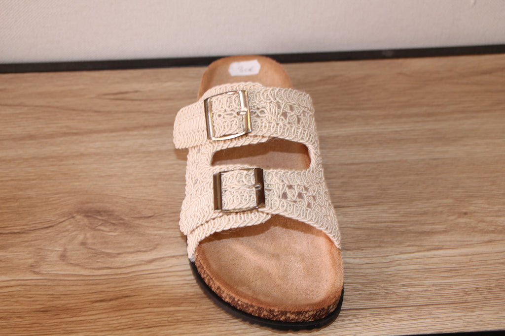 Mule crochet beige