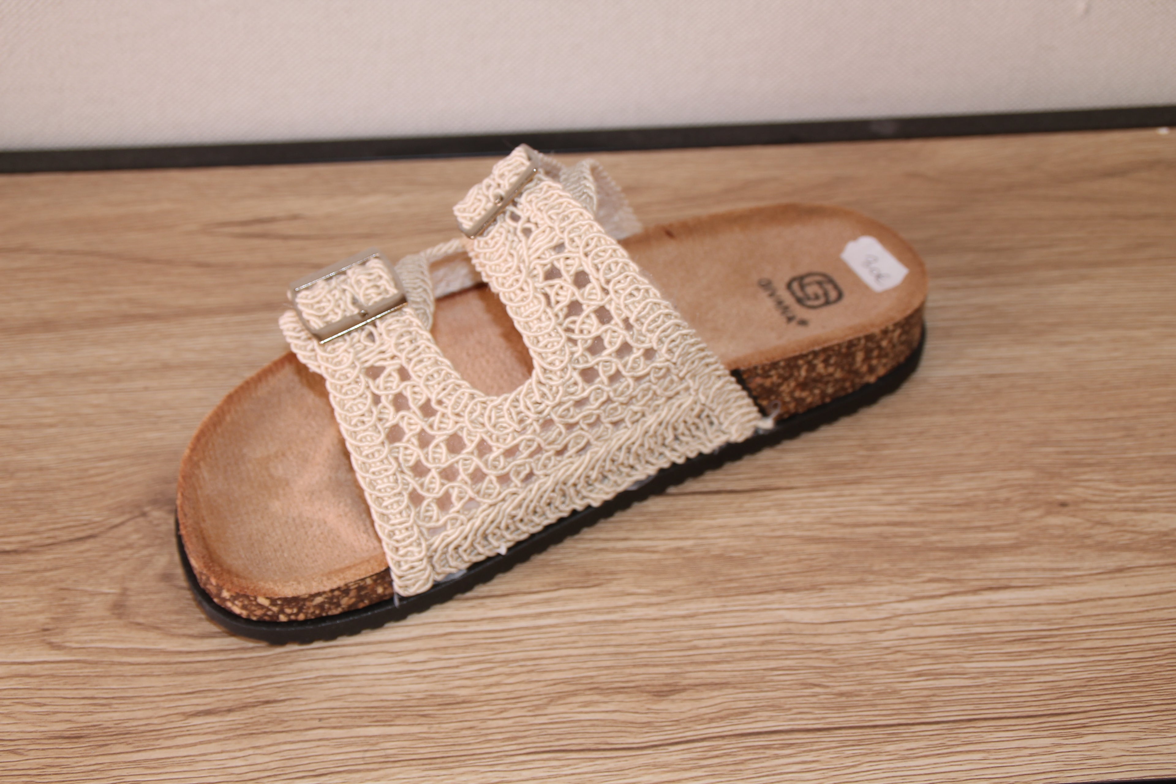 Mule crochet beige